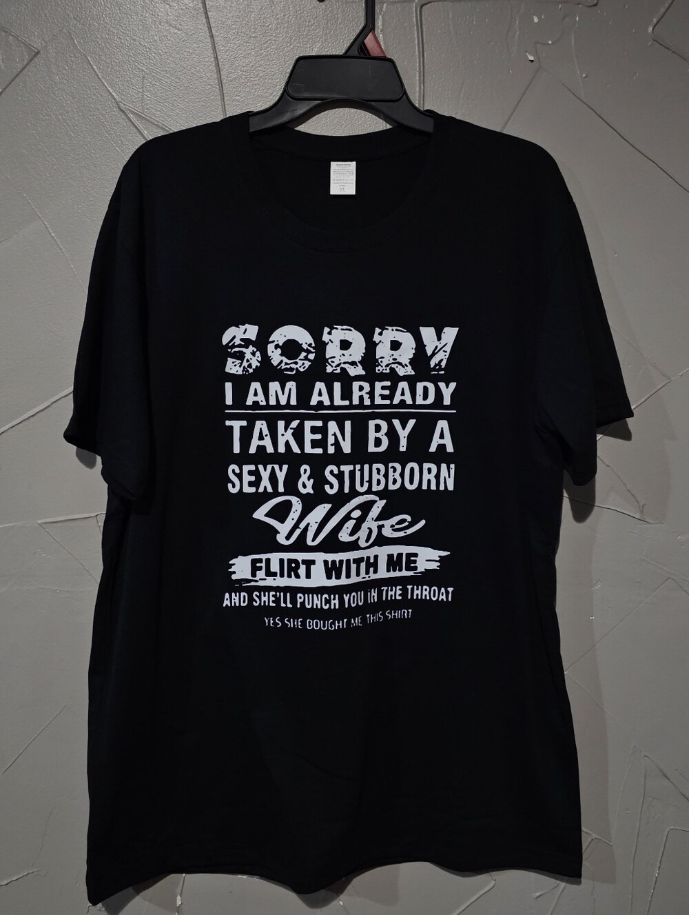 Men's Black Shirt-Sleeve Graphic Tee with White Text